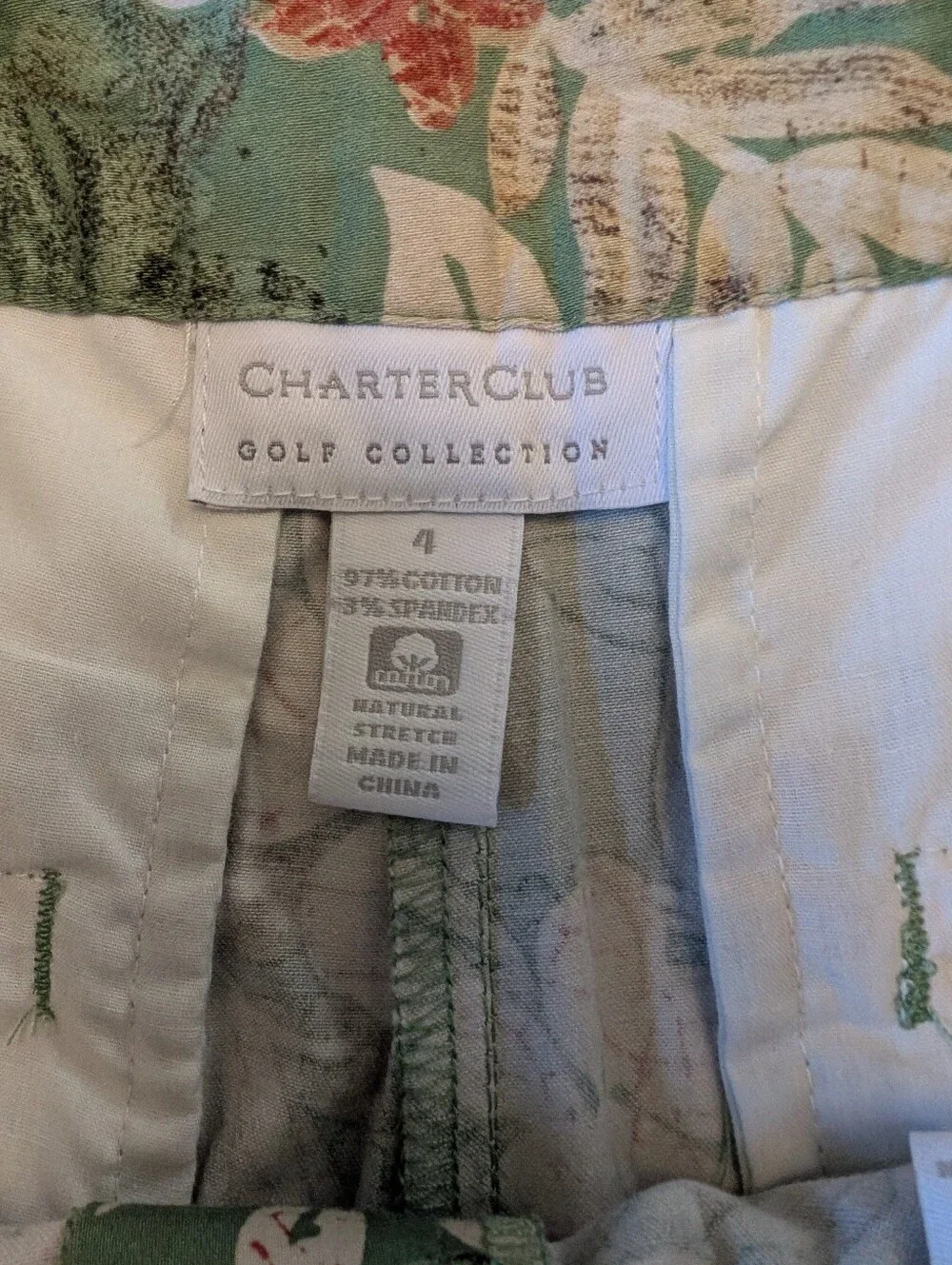 Charter Club Green Floral Golf Skort Size 4